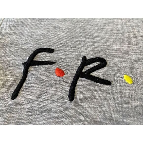 Warner Bros Friends Pullover Hooded Sweatshirt Hoodie School Tv Show Embroidered - Picture 6 of 14